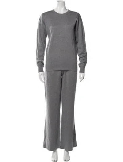 Pre-owned Olivia Von Halle Silk Pant Set In Gray