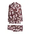 Olivia Von Halle Silk Plume Yves Pyjama Set In Burgundy