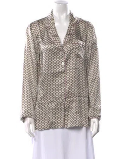 Pre-owned Olivia Von Halle Silk Printed Blouse In Purple