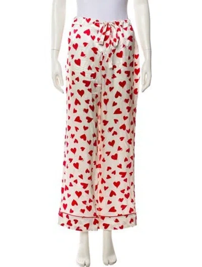 Pre-owned Olivia Von Halle Silk Printed Pajamas In Multi