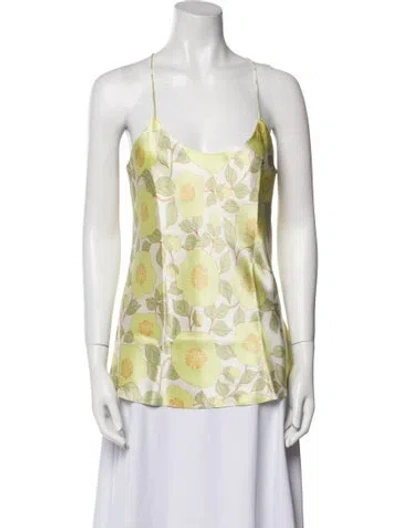 Pre-owned Olivia Von Halle Silk Printed Pajamas W/ Tags In Green