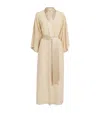 Olivia Von Halle Silk Queenie Long Robe In Beige