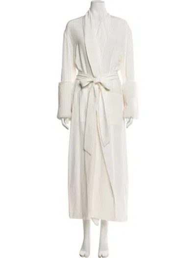 Pre-owned Olivia Von Halle Silk Robe In Neutral