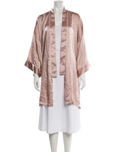 Pre-owned Olivia Von Halle Silk Robe In Pink