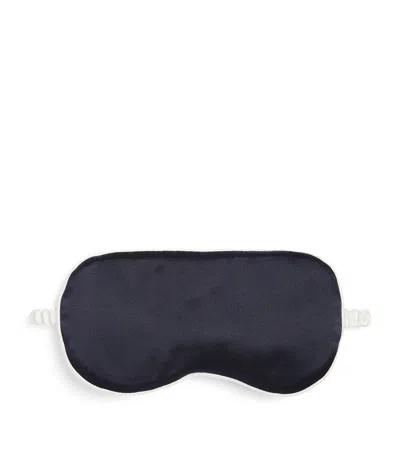 Olivia Von Halle Silk Satin Eye Mask In Navy