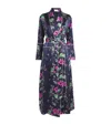 Olivia Von Halle Capability Madison Navy Floral Robe In Navy