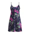 Olivia Von Halle Venus Madison Navy Floral Slip Dress In Navy