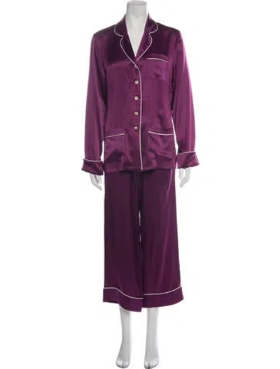 Pre-owned Olivia Von Halle Silk Set In Purple