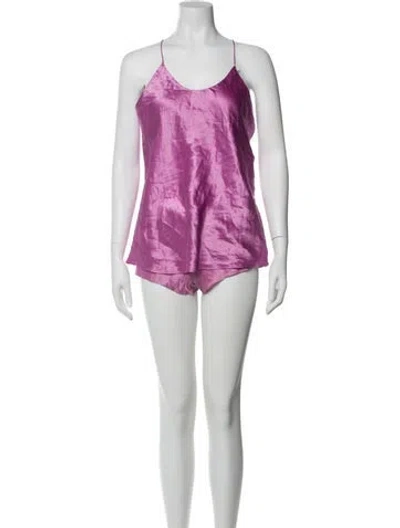 Pre-owned Olivia Von Halle Silk Short Set W/ Tags In Purple