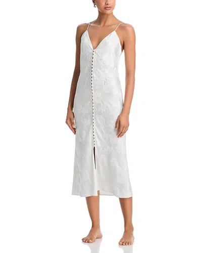 Olivia Von Halle Silk Slip Dress In White