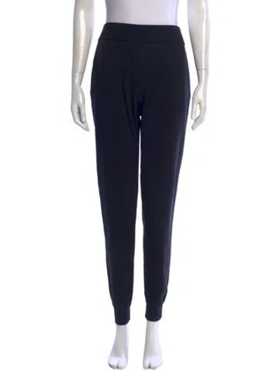 Pre-owned Olivia Von Halle Silk Straight Leg Pants In Blue