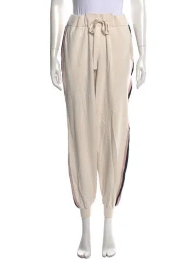 Pre-owned Olivia Von Halle Silk Straight Leg Pants In Neutrals