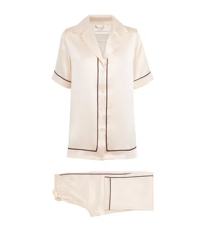 Olivia Von Halle Silk Tilda Pyjama Set In Neutral