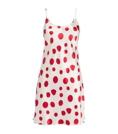 Olivia Von Halle Silk Venus Slip Nightdress In White
