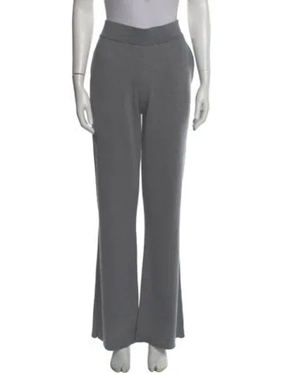 Pre-owned Olivia Von Halle Silk Wide Leg Pants In Gray