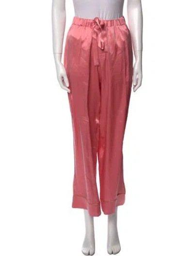 Pre-owned Olivia Von Halle Silk Wide Leg Pants In Pink