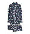 Olivia Von Halle Silk Yves Nautilus Pyjama Set In Navy