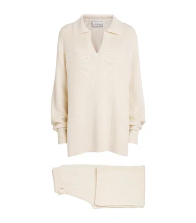 Olivia Von Halle Silk-cashmere-blend Hutton Pyjama Set In Neutral