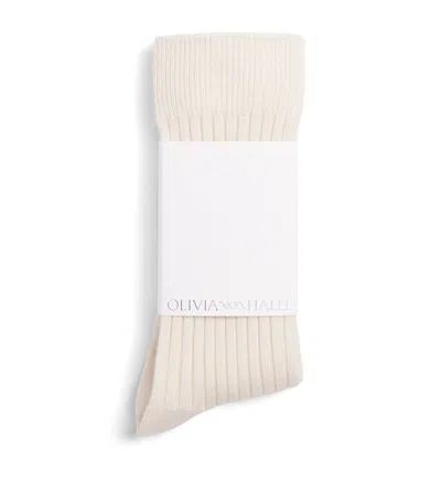 Olivia Von Halle Silk-cashmere-blend Spencer Socks In Neutral