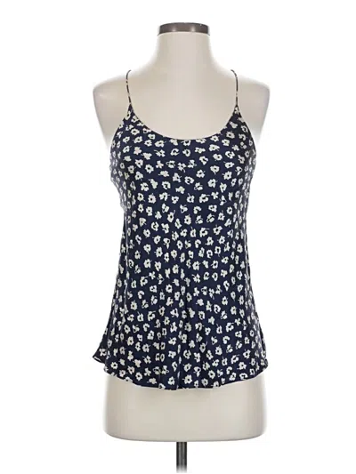 Pre-owned Olivia Von Halle Sleeveless Silk Top Blue Halter Neckline Tops