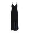 Olivia Von Halle Velvet Garbo Midi Dress In Blue