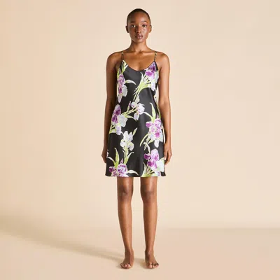 Olivia Von Halle Venus Athena Black Floral Dress
