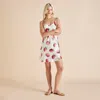 Olivia Von Halle Venus Blythe Ivory Strawberry Slip Dress In Ivory