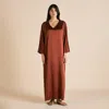 Olivia Von Halle Vreeland Astrid Bronze Embellished Dress