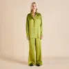 Olivia Von Halle Wolfe Olive Green Pajamas In Green