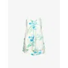 Olivia Von Halle Womens Bella Asterias Floral Silk Satin Camisole Set Xs