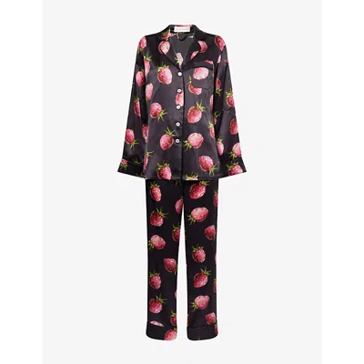 Olivia Von Halle Womens Lila Graphic-pattern Silk Pyjama Set Brigham