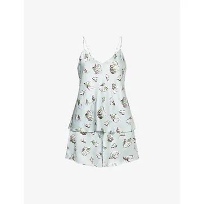 Olivia Von Halle Womens Elle Seashell-print Silk Pyjama Set Cowrie
