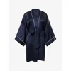 Olivia Von Halle Womens  Mimi Silk Dressing Gown In Blue