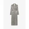 OLIVIA VON HALLE WOMENS NIKA CORE CAPABILITY NIKA STRIPED-PRINT SILK ROBE