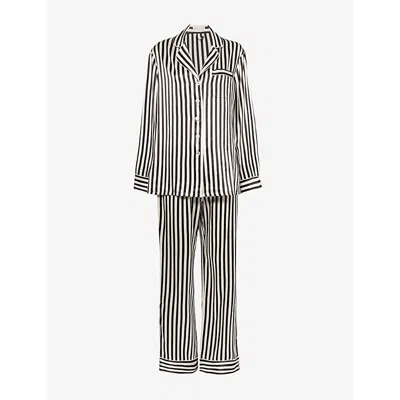 Olivia Von Halle Womens  Lila Stripe-print Silk Pyjamas In Nika Core