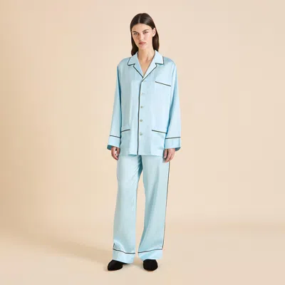Olivia Von Halle Yves Azure Blue Pajamas