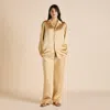Olivia Von Halle Yves Lune Caramel Embellished Pajamas In Caramel