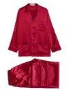 Olivia Von Halle Yves Silk-satin Pajama Set In Burgundy