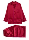 Olivia Von Halle Yves Silk-satin Pajama Set In Red