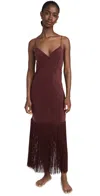 Olivia Von Halle Zoya Burgundy Slip Dress In Silk Crêpe De Chine In Claret
