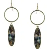 Olivia Welles 14k Gold Plated Deleena Resin Drop Earrings In Multi