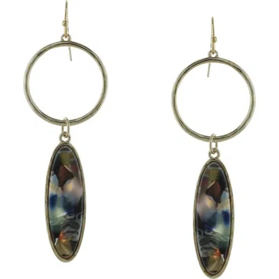 Olivia Welles 14k Gold Plated Deleena Resin Drop Earrings In Multi