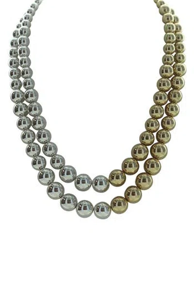 Olivia Welles 14k Gold Plated Double Strand Beaded Necklace