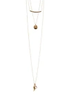 Olivia Welles 14k Gold Plated Layered Mixed Necklace