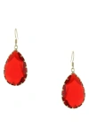 Olivia Welles Abria Drop Earrings In Gold / Red