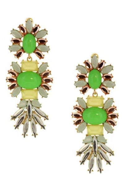Olivia Welles Ada Stone Drop Earrings In Green