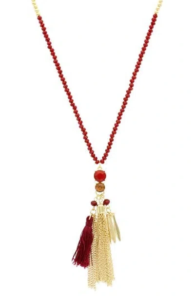 Olivia Welles Adesha Tassel Pendant Necklace