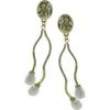 Olivia Welles Adina Curve Faux Pearl Drop Earrings