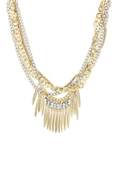 Olivia Welles Adriana Mix Crystal Layered Chain Necklace In Multi