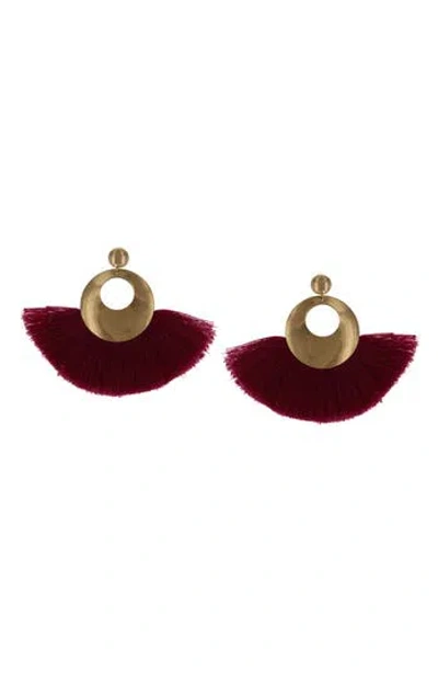 Olivia Welles Alba Fringe Hoop Earrings In White
